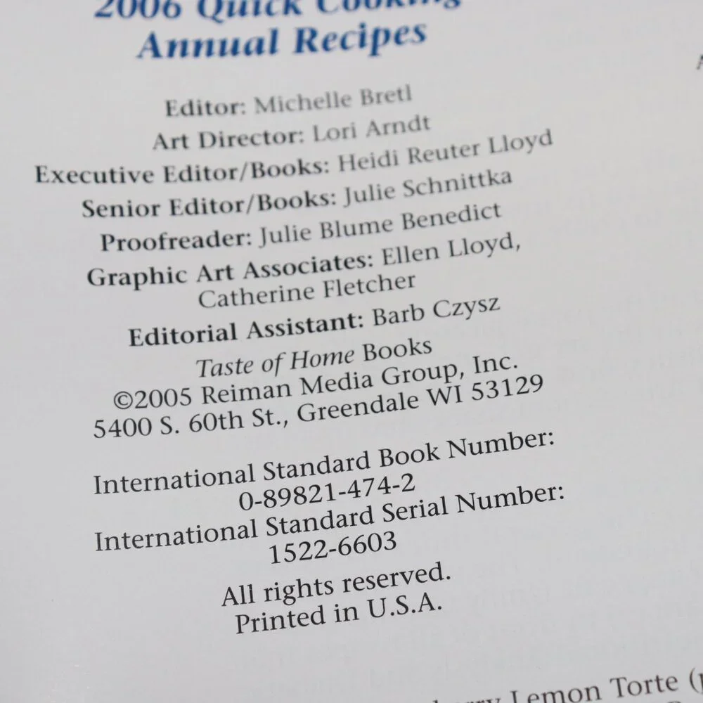 ⏱️ Taste of Home’s Quick Cooking Annual Recipes 2006 · BN Fast & flavorful